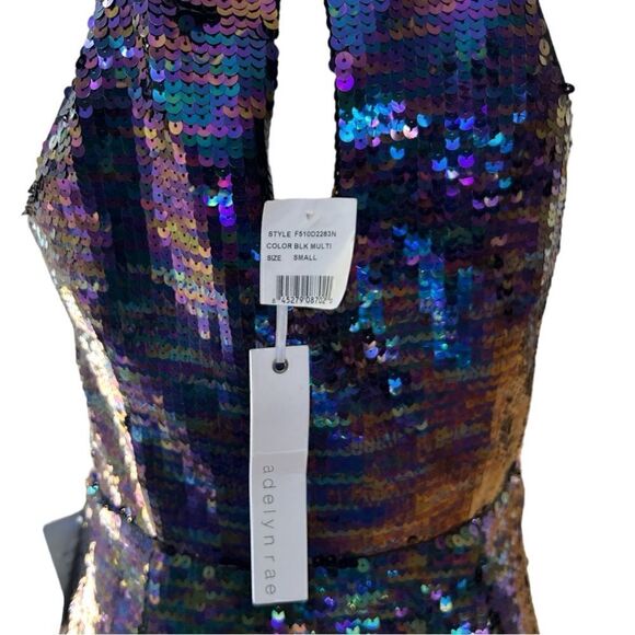 Adelyn Rae Multicolor Sequins Wrap Mini Dress Size S - Picture 5 of 7